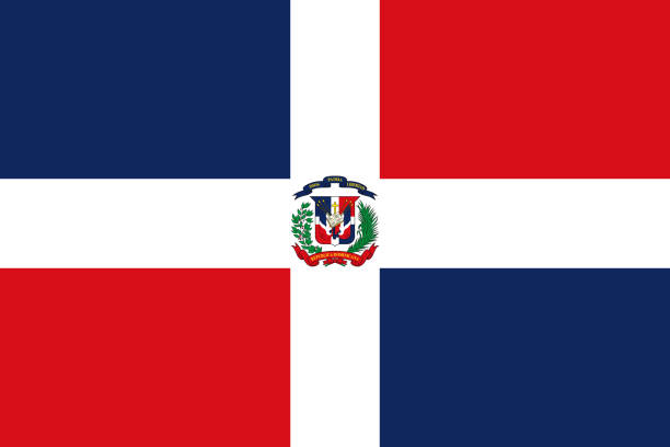 Dominican Republic Caribbean Flag vector art illustration