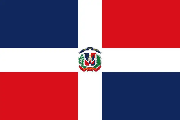 Vector illustration of Dominican Republic Caribbean Flag