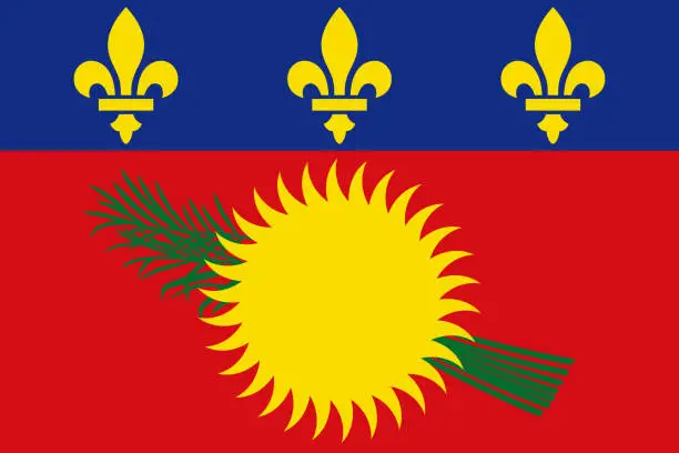 Vector illustration of Guadeloupe Caribbean Flag