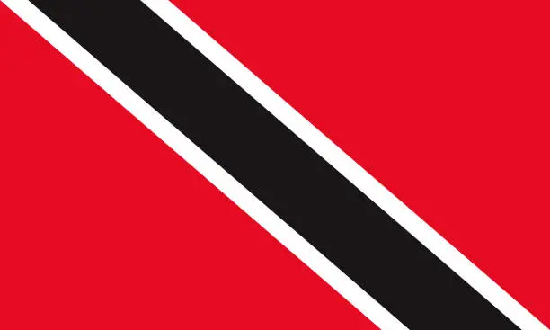 Vector illustration of Republic of Trinidad and Tobago Caribbean Flag
