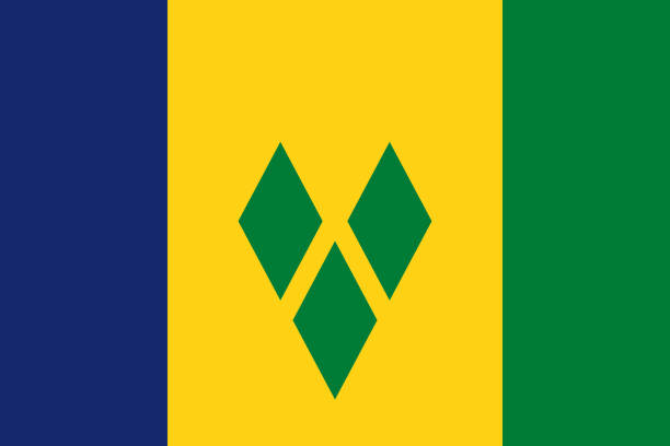 ilustrações, clipart, desenhos animados e ícones de são vicente e a bandeira do caribe de granadinas - ilha mayreau