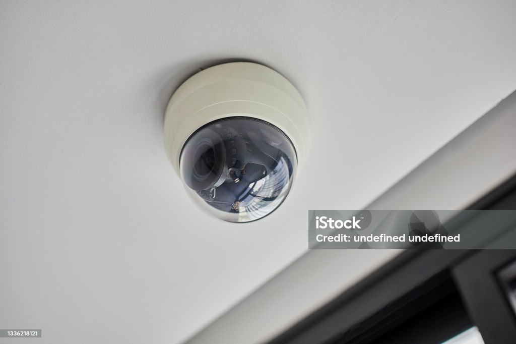 Shell Ceiling Camera Cctv Security Camera Surveillance Camera On Ceiling Stock Photo ...