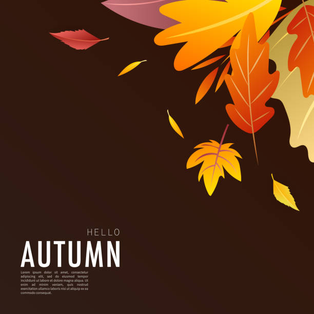 Autumn Background Many Leaves Change Color In The Autumn Colors For Content  Online Or Web Banner And Template Simple Cartoon Flat Style Illustration  Vector Eps 10 Stock Illustration - Download Image Now - iStock