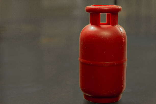 isolated lpg cylinder. view of liquified petroleum gas in a container for domestic use. - liquified petroleum gas imagens e fotografias de stock