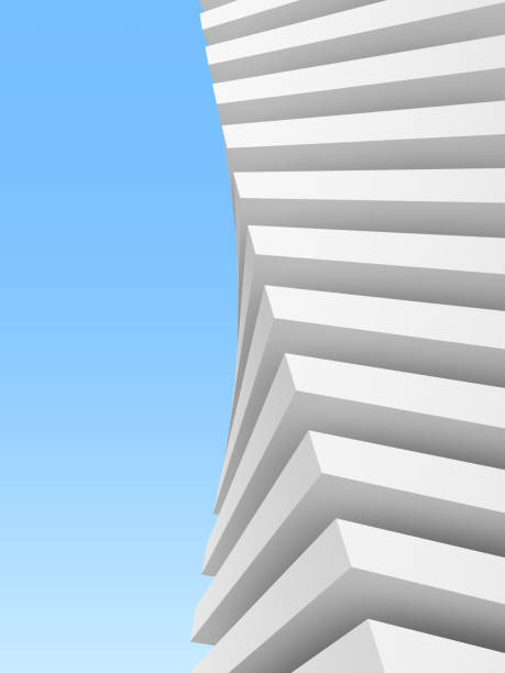 istock Abstract white curve architecture, Concave and convex, Twisted building. 3d rendering. 1336231513