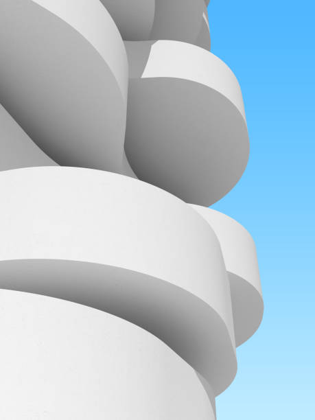 istock Abstract white circular architecture, Concave and convex, Curve building. 3d rendering. 1336231536