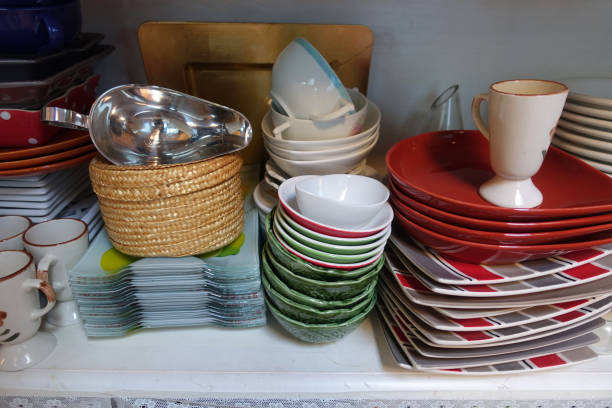 istock Various crockery  Flea market  Table and kitchen utensils 1336231716