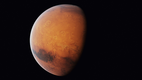 Mars Red Planet Exploration High Resolution Image 3d illustration render