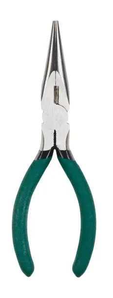 Photo of Pointed nose pliers in front of white background