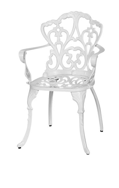 istock White cast iron art chair on white background 1336236219