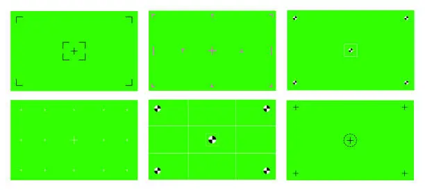 Vector illustration of Green colored chroma key background screen flat style design vector illustration set.
