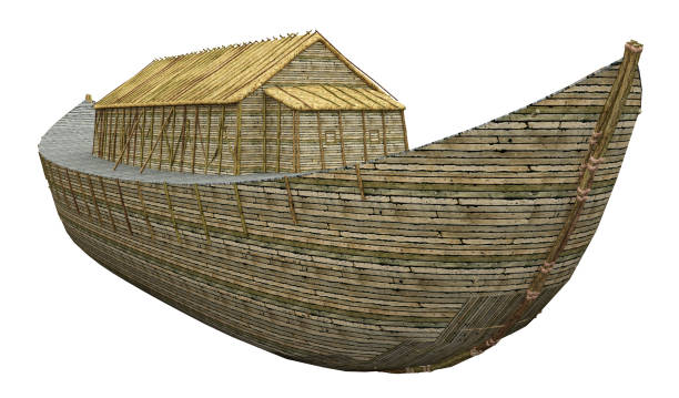 Computer generated 3D illustration with the Ark of Noah isolated on white background