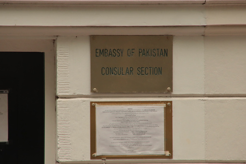 Embassy of Pakistan ith consular section and Chanhery in the Amaliastreet in the Hague the Netherlands