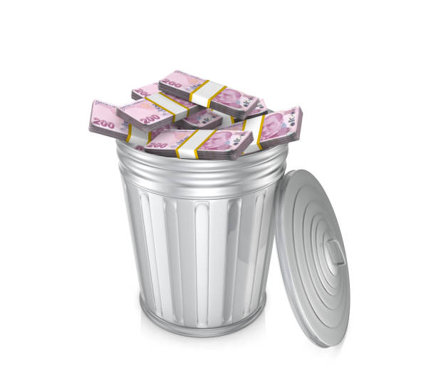 istock Turkish Lira money garbage trash 1336242861