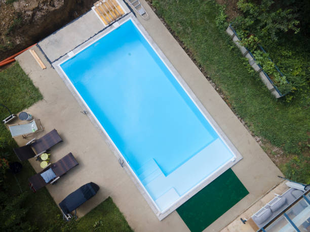istock Aerial of Pool Build Construction Site 1336245350