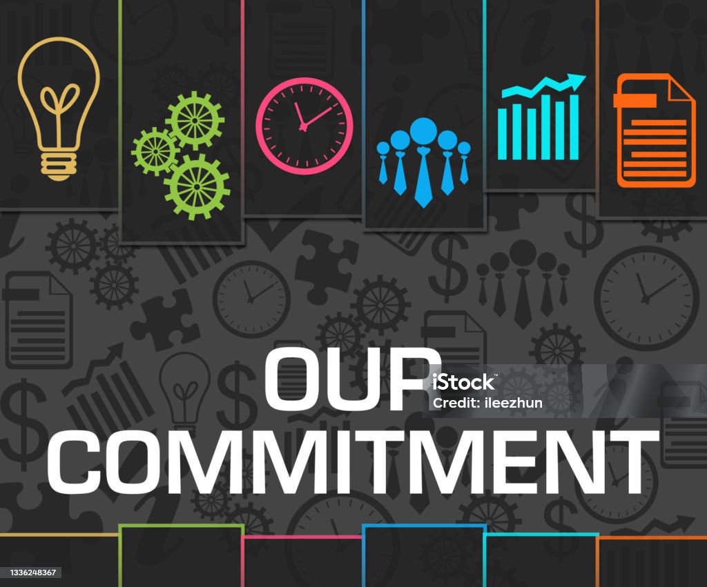 Commitment Color Our Commitment Dark Colourful Stripes Symbols Stock Illustration ...