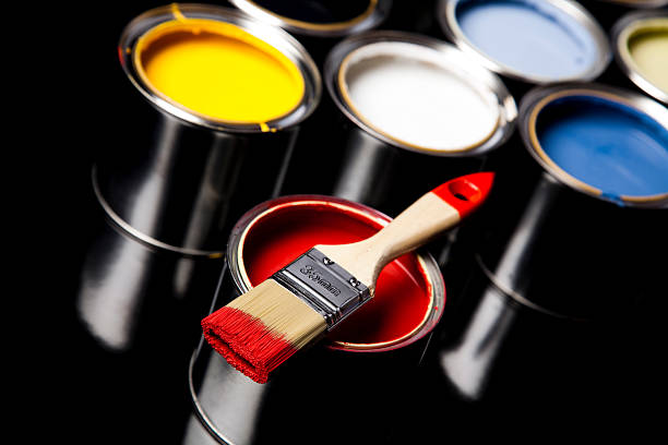 istock Cans of paint with paintbrush 133624966