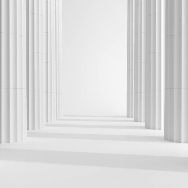 istock 3d rendering of classic columns in the white empty interior. 1336249866