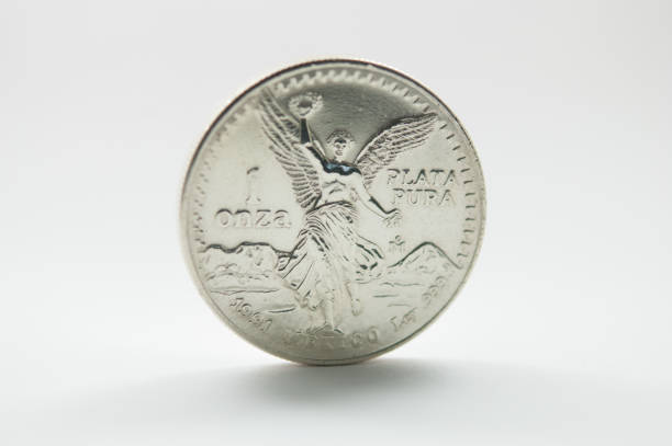 istock Silver mexican investment onza coin 1336250507