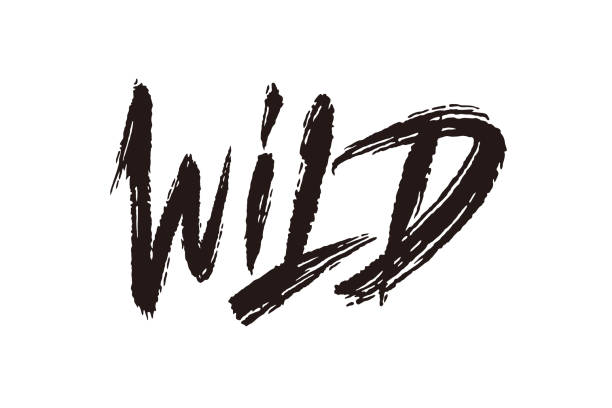 wilde vektorbeschriftung - wild stock-grafiken, -clipart, -cartoons und -symbole