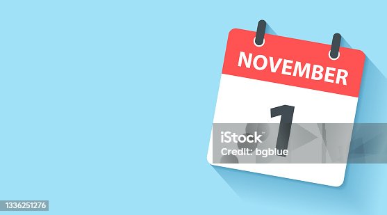 istock November 1 - Daily Calendar Icon in flat design style 1336251276