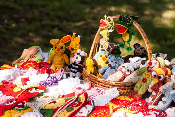 istock Crafts made from yarn are on sale 1336252305