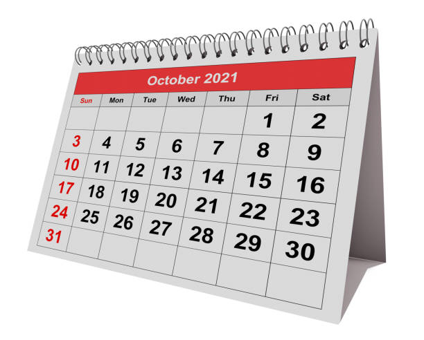 istock Monthly calendar - month October 2021 1336258563