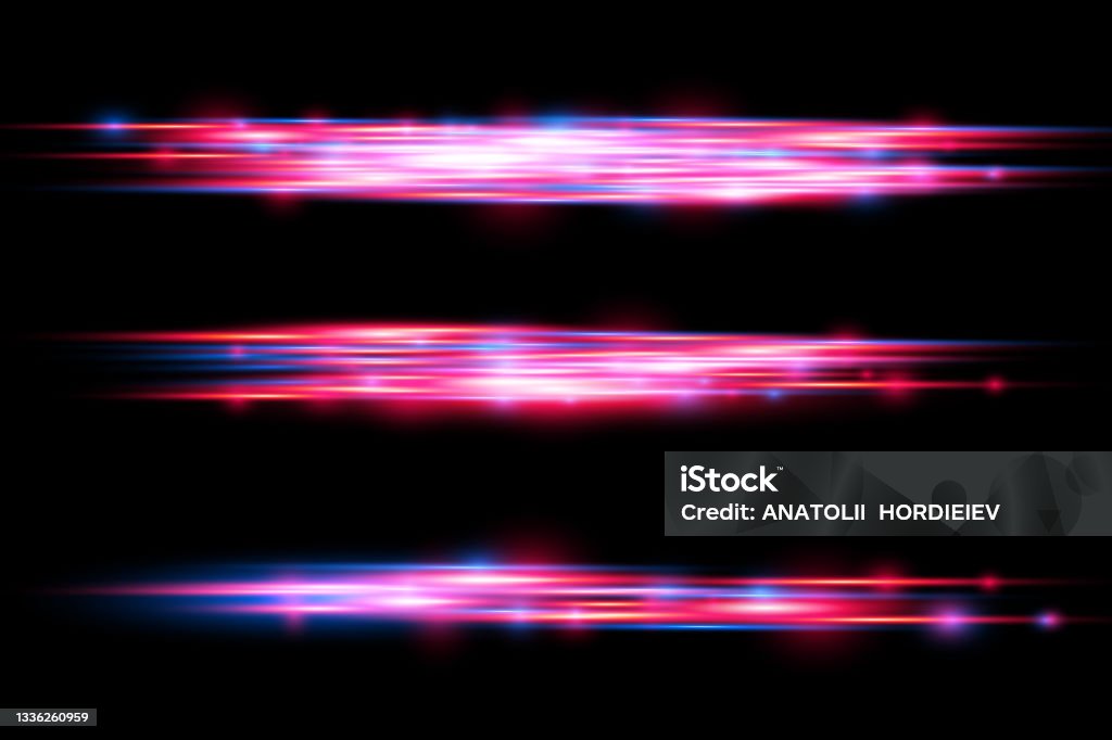 Red Yellow Blue Line Rays Red Blue Motion Line Horizontal Light Rays Stock Illustration ...