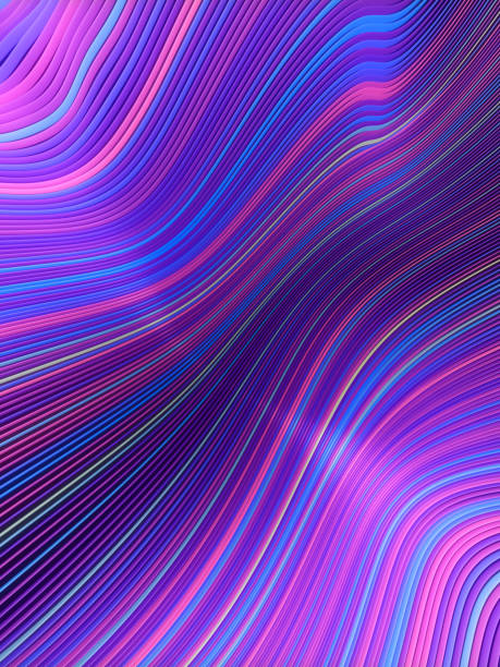 istock Background of curving iridescent wavy wires. 3d rendering digital illustration 1336260984