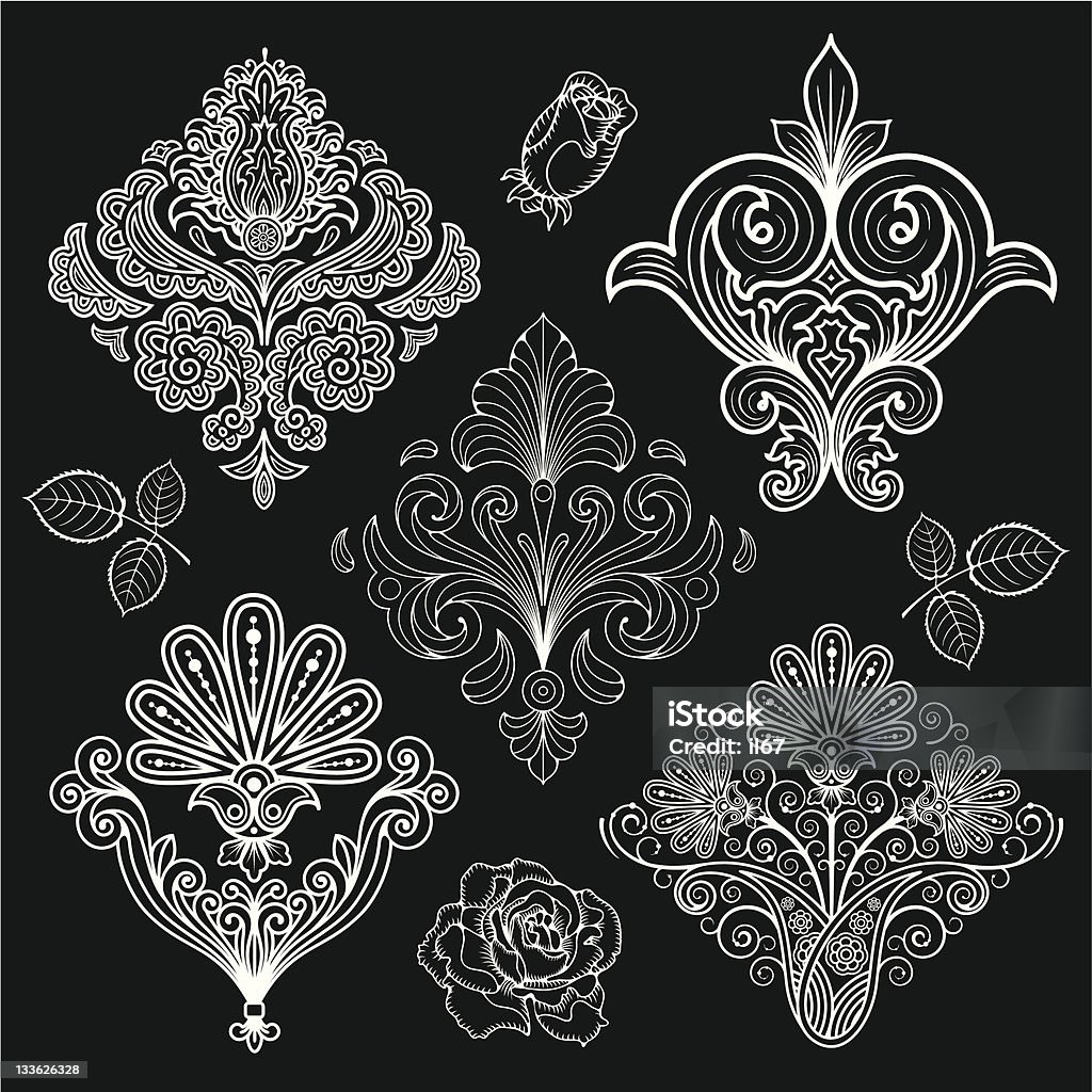 set of design-element - Lizenzfrei Paisleymuster Vektorgrafik