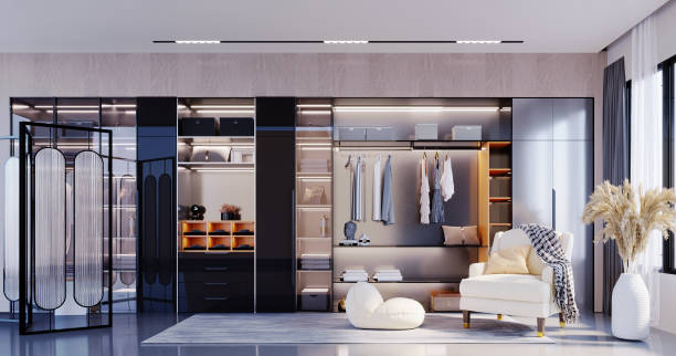 istock walk in Closet black tone. 1336263963