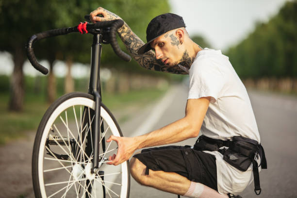istock Bike details. Active sport activity on open air 1336265220