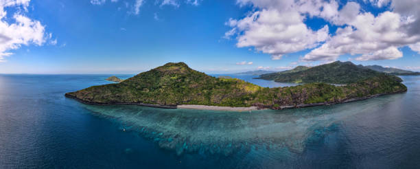 Drone view of white sand beach of Mayotte turquoise lagoon Drone view of white sand beach of Mayotte turquoise lagoon comoros stock pictures, royalty-free photos & images