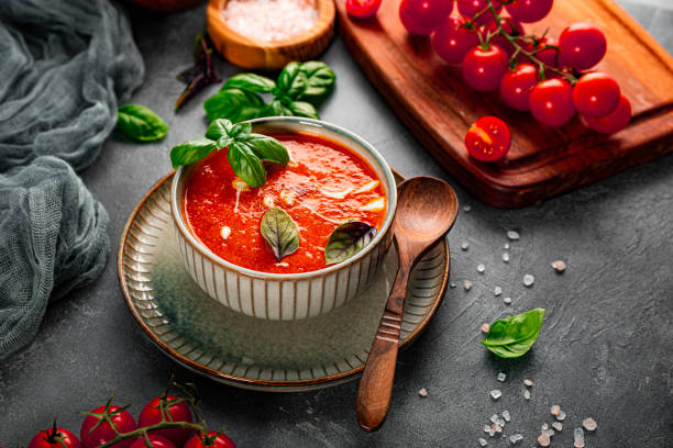 18,100+ Tomato Basil Soup Stock Photos, Pictures & Royalty-Free Images ...