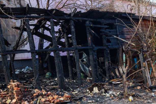 istock The aftermath of a fire in old wooden sheds 1336272639