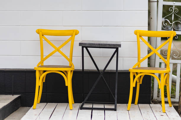 istock Street cafe or terrace table. Urban Architecture. Background with copy space 1336273043