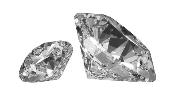 istock Beautiful Shiny Diamond in Brilliant Cut on White Background,- Crystal Background 1336273885