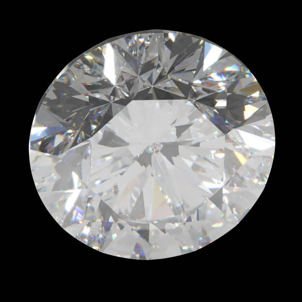 istock Beautiful Shiny Diamond in Brilliant Cut on Black Background - Diamond Backdrop, Crystal Background 1336274941