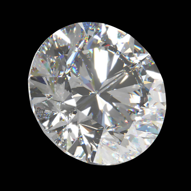 istock Beautiful Shiny Diamond in Brilliant Cut on Black Background - Diamond Backdrop, Crystal Background 1336274961