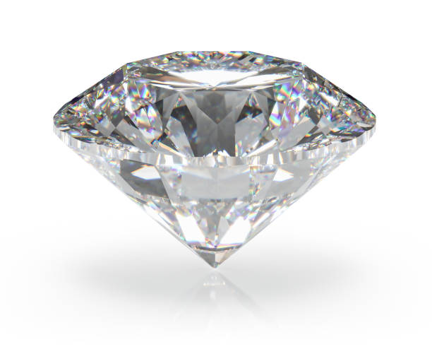 istock Beautiful Shiny Diamond in Brilliant Cut on White Background,- Crystal Background 1336275409