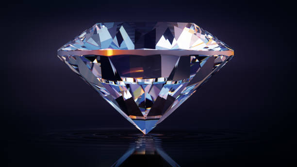 istock Luxury Shinning Diamond Balanced on Rippled Water Surface with Reflected Sky Background, Diamond Wallpaper, 1336275446