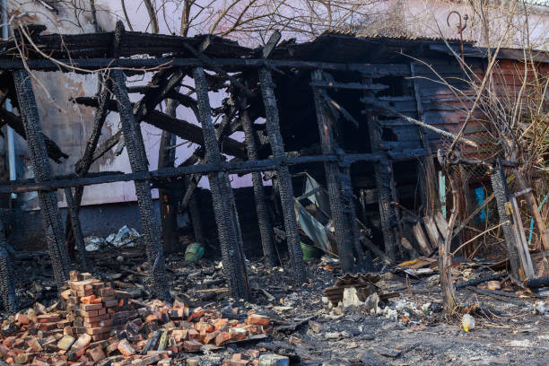 istock The aftermath of a fire in old wooden sheds 1336275592