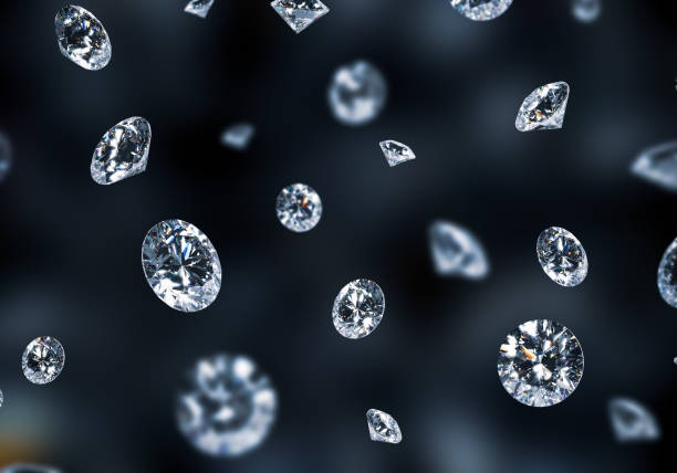istock Falling Diamonds in Brilliant Cut - Diamond Backdrop, Crystal Background, Wallpaper 1336275755