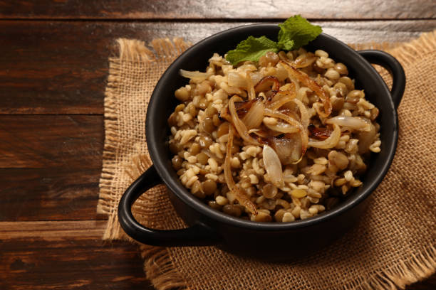 Middle Eastern Mujaddara Bulgur Wheat Rice