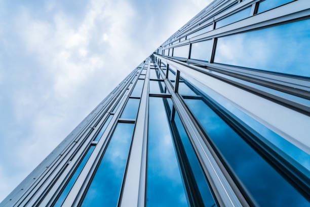 istock Architecture details Modern Building Glass facade Business background 1336280301