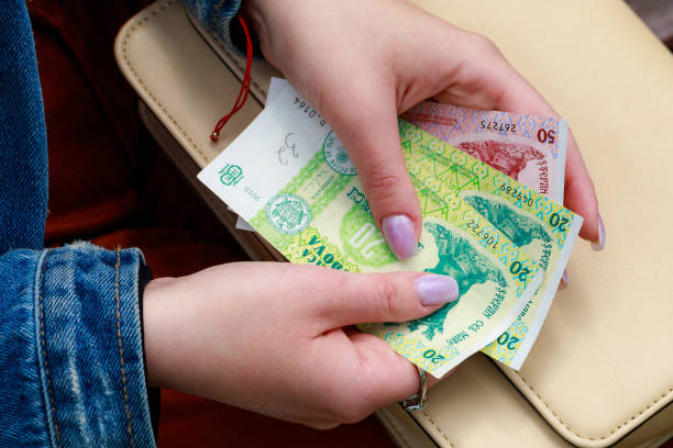 istock Moldovan lei MDL in female hands. Economic background with copy space 1336286591