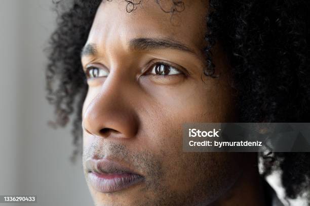 Africanamerican Man Looking Stock Photo - Download Image Now - Eye, Men, African-American Ethnicity