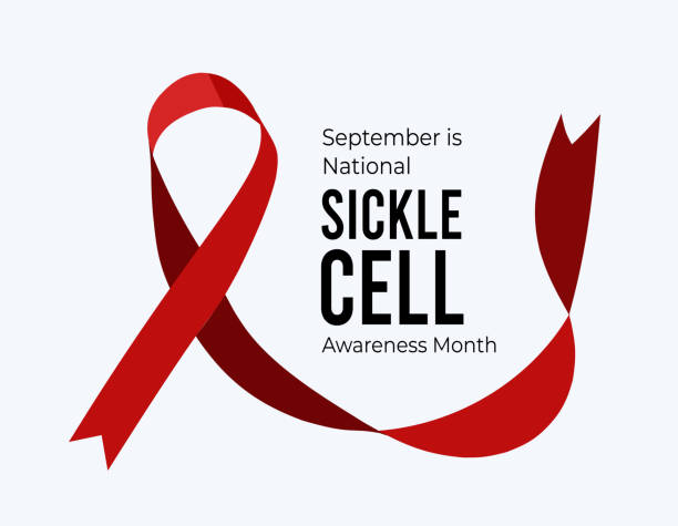 Septmber is national sickle cell awareness month. Vector illustration Septmber is national sickle cell awareness month. Vector illustration with red ribbon sickle cell stock illustrations