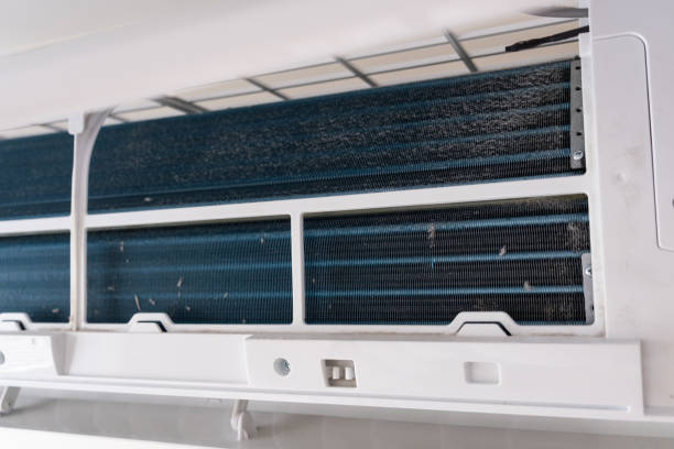 istock Dust contaminated air conditioner with dust. Preparing for service 1336297330