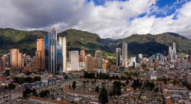 Beautiful aerial shot of Bogota, Colombia Beautiful aerial shot of Bogota, Colombia on a sunny day - urban scene concepts latin america stock pictures, royalty-free photos & images